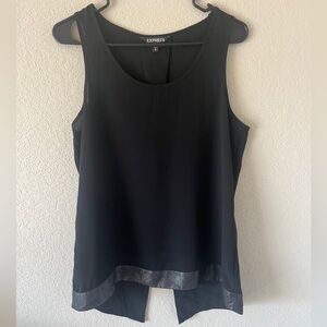 Express Black w/ Silver Bottom Lining Blouse Tank Top